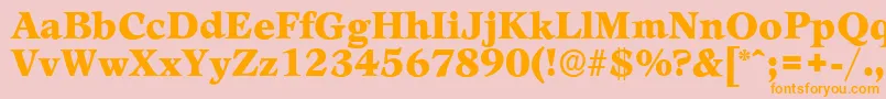 Czcionka LeamingtonserialBlackRegular – pomarańczowe czcionki na różowym tle