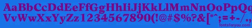 LeamingtonserialBlackRegular Font – Purple Fonts on Blue Background