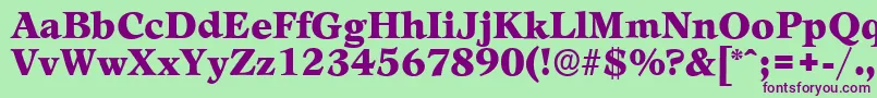 LeamingtonserialBlackRegular-Schriftart – Violette Schriften auf grünem Hintergrund