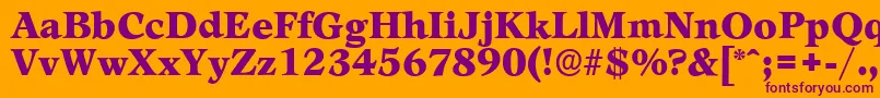LeamingtonserialBlackRegular-Schriftart – Violette Schriften auf orangefarbenem Hintergrund