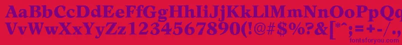Czcionka LeamingtonserialBlackRegular – fioletowe czcionki na czerwonym tle
