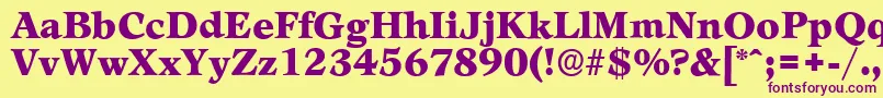 LeamingtonserialBlackRegular Font – Purple Fonts on Yellow Background