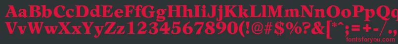 フォントLeamingtonserialBlackRegular – 黒い背景に赤い文字