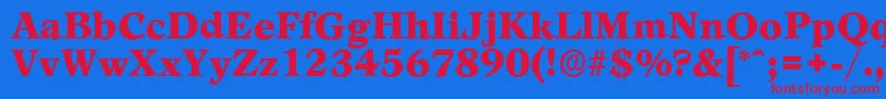 LeamingtonserialBlackRegular Font – Red Fonts on Blue Background