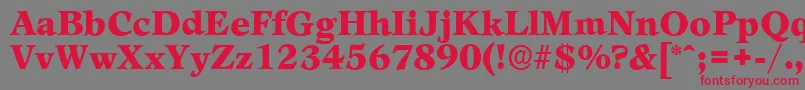 LeamingtonserialBlackRegular-fontti – punaiset fontit harmaalla taustalla