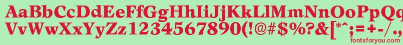 LeamingtonserialBlackRegular-Schriftart – Rote Schriften auf grünem Hintergrund