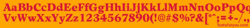 フォントLeamingtonserialBlackRegular – オレンジの背景に赤い文字