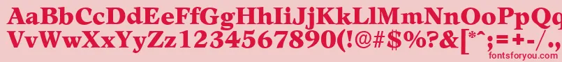LeamingtonserialBlackRegular-fontti – punaiset fontit vaaleanpunaisella taustalla