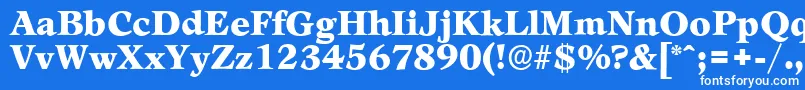 LeamingtonserialBlackRegular-Schriftart – Weiße Schriften auf blauem Hintergrund