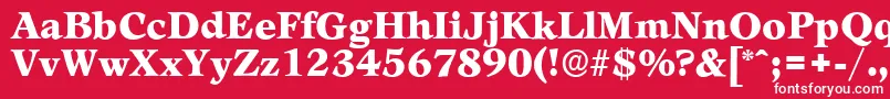 LeamingtonserialBlackRegular-fontti – valkoiset fontit punaisella taustalla
