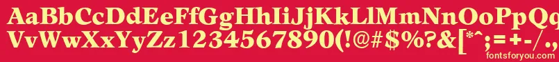Шрифт LeamingtonserialBlackRegular – жёлтые шрифты на красном фоне