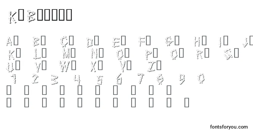 Schriftart KrBamboo – Alphabet, Zahlen, spezielle Symbole