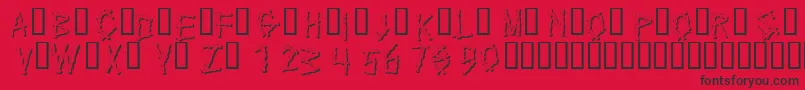 フォントKrBamboo – 赤い背景に黒い文字