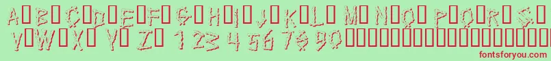 KrBamboo Font – Red Fonts on Green Background