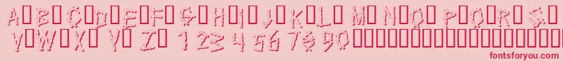 KrBamboo-Schriftart – Rote Schriften auf rosa Hintergrund