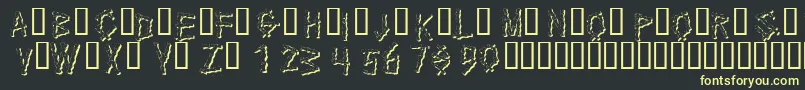 KrBamboo Font – Yellow Fonts on Black Background