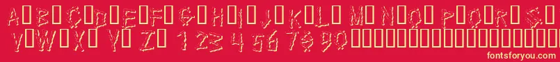 KrBamboo Font – Yellow Fonts on Red Background