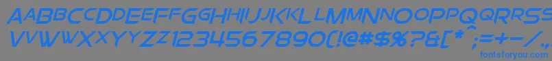 ChromiaSupercapItalic Font – Blue Fonts on Gray Background