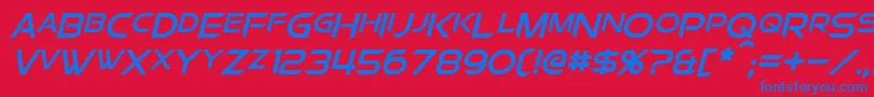 ChromiaSupercapItalic Font – Blue Fonts on Red Background