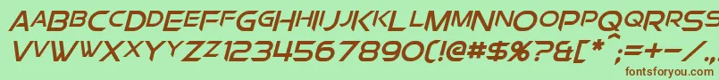 ChromiaSupercapItalic Font – Brown Fonts on Green Background