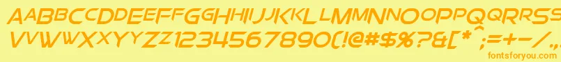 ChromiaSupercapItalic Font – Orange Fonts on Yellow Background