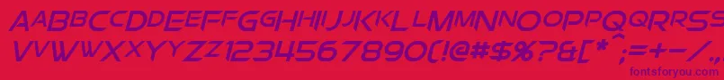 ChromiaSupercapItalic Font – Purple Fonts on Red Background