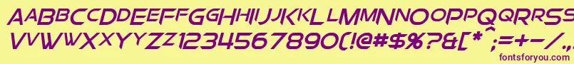 ChromiaSupercapItalic Font – Purple Fonts on Yellow Background