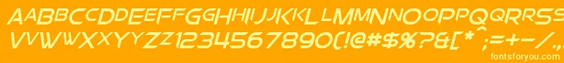 ChromiaSupercapItalic Font – Yellow Fonts on Orange Background