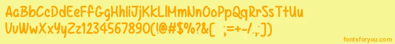 KazincbarcikaOtf Font – Orange Fonts on Yellow Background