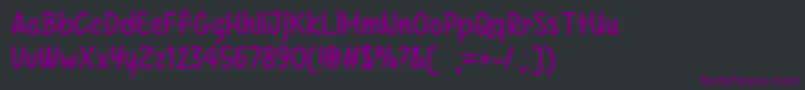 フォントKazincbarcikaOtf – 黒い背景に紫のフォント