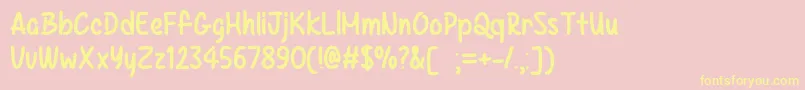 KazincbarcikaOtf Font – Yellow Fonts on Pink Background