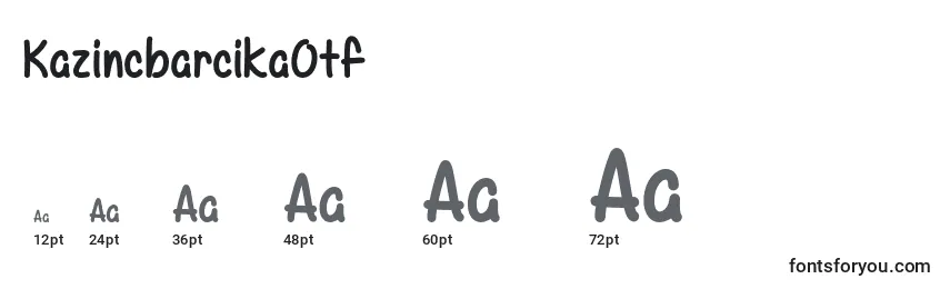 Размеры шрифта KazincbarcikaOtf