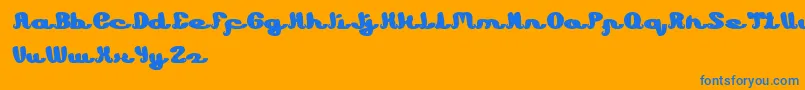 フォントLearning – オレンジの背景に青い文字