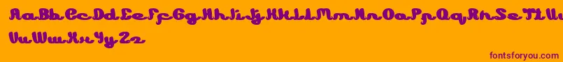 Learning-fontti – violetit fontit oranssilla taustalla