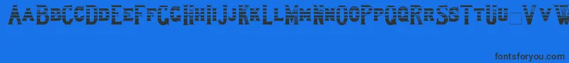 Шрифт Lewishamstripe – чёрные шрифты на синем фоне