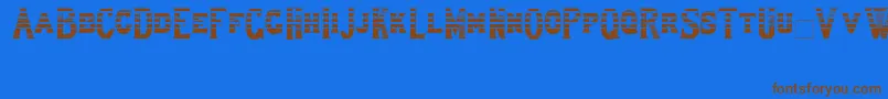 Lewishamstripe Font – Brown Fonts on Blue Background