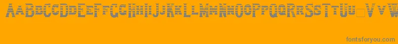 フォントLewishamstripe – オレンジの背景に灰色の文字