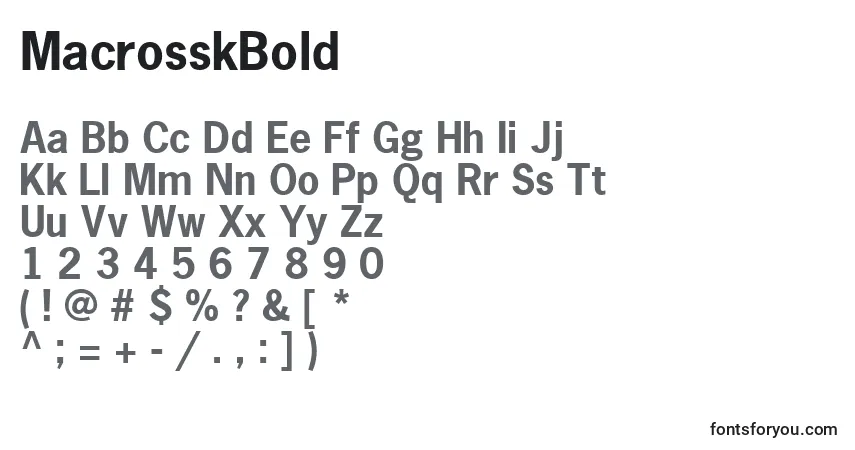 A fonte MacrosskBold – alfabeto, números, caracteres especiais
