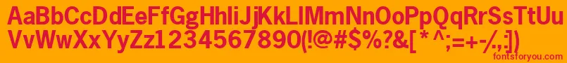 MacrosskBold-Schriftart – Rote Schriften auf orangefarbenem Hintergrund