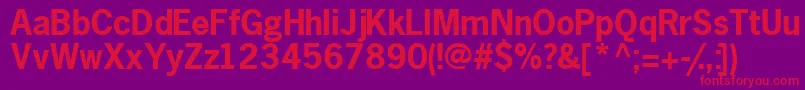 Fonte MacrosskBold – fontes vermelhas em um fundo violeta