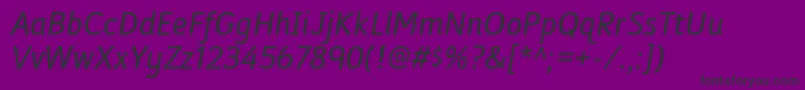 フォントFolderrgItalic – 紫の背景に黒い文字