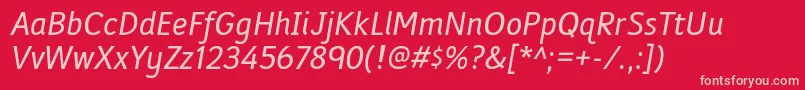 FolderrgItalic Font – Pink Fonts on Red Background