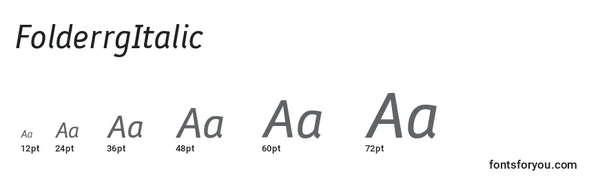Größen der Schriftart FolderrgItalic