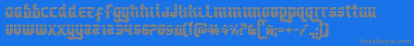 フォントEmpirecrownlas – 青い背景に灰色の文字