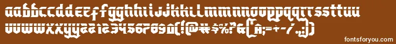 フォントEmpirecrownlas – 茶色の背景に白い文字