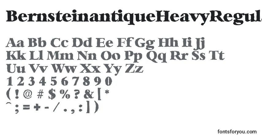 Czcionka BernsteinantiqueHeavyRegular – alfabet, cyfry, specjalne znaki