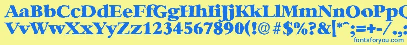 BernsteinantiqueHeavyRegular Font – Blue Fonts on Yellow Background