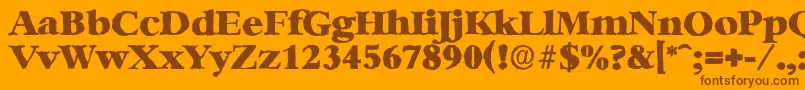 BernsteinantiqueHeavyRegular-Schriftart – Braune Schriften auf orangefarbenem Hintergrund