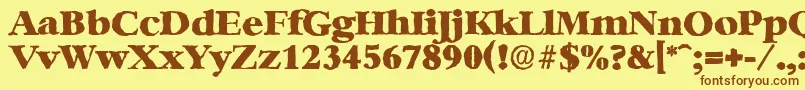 BernsteinantiqueHeavyRegular Font – Brown Fonts on Yellow Background