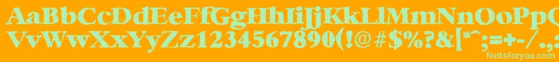 fuente BernsteinantiqueHeavyRegular – Fuentes Verdes Sobre Fondo Naranja